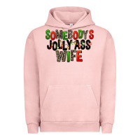 Pigment Salmon Somebody's Jolly Ass Wife Urban Hoodie - FaDigitalArtStudio