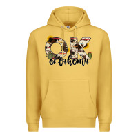 Antique Gold oklahoma state cowhide serape cactus Premium Hoodie - RanaPortraitStore
