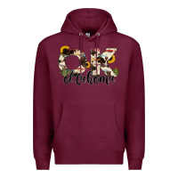 Burgundy oklahoma state cowhide serape cactus Premium Hoodie - RanaPortraitStore