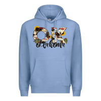Colony Blue oklahoma state cowhide serape cactus Premium Hoodie - RanaPortraitStore