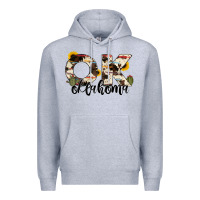 Heather Grey oklahoma state cowhide serape cactus Premium Hoodie - RanaPortraitStore