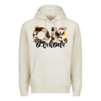 Oatmeal Heather oklahoma state cowhide serape cactus Premium Hoodie - RanaPortraitStore