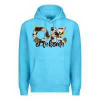 Ocean Blue oklahoma state cowhide serape cactus Premium Hoodie - RanaPortraitStore