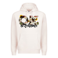 Pale Pink oklahoma state cowhide serape cactus Premium Hoodie - RanaPortraitStore