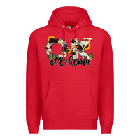 Red oklahoma state cowhide serape cactus Premium Hoodie - RanaPortraitStore