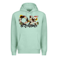 Seafoam oklahoma state cowhide serape cactus Premium Hoodie - RanaPortraitStore