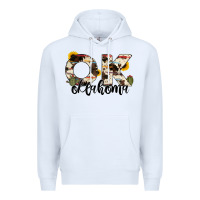 White oklahoma state cowhide serape cactus Premium Hoodie - RanaPortraitStore