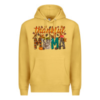 Antique Gold thankful mama highland cow Premium Hoodie - RacoonDesign