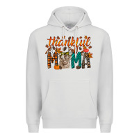 Dove Grey thankful mama highland cow Premium Hoodie - RacoonDesign