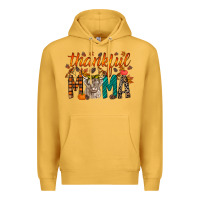 Mustard thankful mama highland cow Premium Hoodie - RacoonDesign