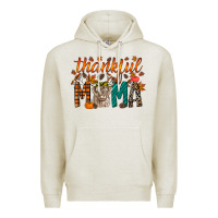 Oatmeal Heather thankful mama highland cow Premium Hoodie - RacoonDesign