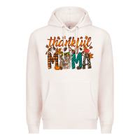 Pale Pink thankful mama highland cow Premium Hoodie - RacoonDesign