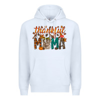 White thankful mama highland cow Premium Hoodie - RacoonDesign