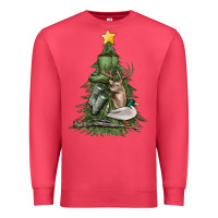 Cardinal hunting christmas tree Premium Sweatshirt - MaliasSmallBusiness