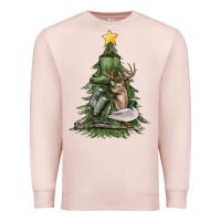 Pale Pink hunting christmas tree Premium Sweatshirt - MaliasSmallBusiness