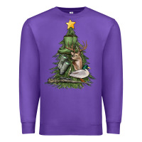 Purple hunting christmas tree Premium Sweatshirt - MaliasSmallBusiness