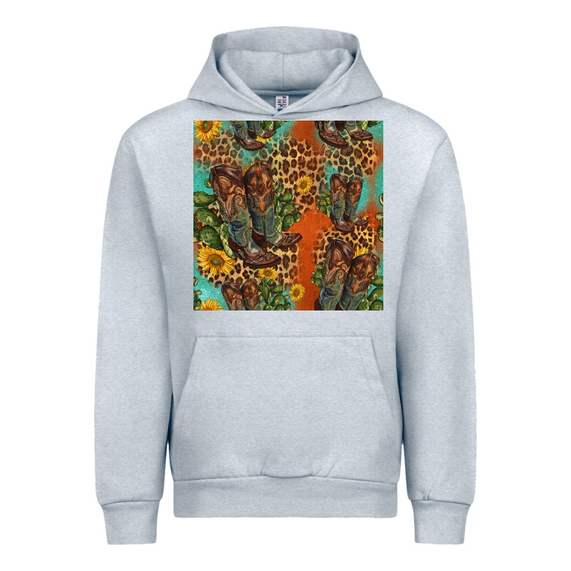 Western Boots And Sunflowers Seamless Pattern Urban Hoodie by HRA Design Shop | Teevron