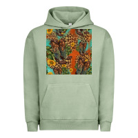 Pigment Oil Green western boots and sunflowers seamless pattern Urban Hoodie - HRA Design Shop