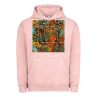 Pigment Salmon western boots and sunflowers seamless pattern Urban Hoodie - HRA Design Shop