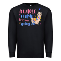 Black a whole llama learning going on Premium Sweatshirt - MaliasSmallBusiness