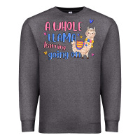 Charcoal Heather a whole llama learning going on Premium Sweatshirt - MaliasSmallBusiness