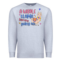 Heather Grey a whole llama learning going on Premium Sweatshirt - MaliasSmallBusiness