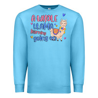Ocean Blue a whole llama learning going on Premium Sweatshirt - MaliasSmallBusiness