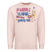 Pale Pink a whole llama learning going on Premium Sweatshirt - MaliasSmallBusiness