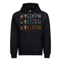 Black western western western Urban Hoodie - CowhideDigitalArt