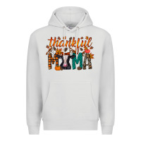 Dove Grey thankful mama holstein cow Premium Hoodie - RacoonDesign