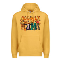 Mustard thankful mama holstein cow Premium Hoodie - RacoonDesign