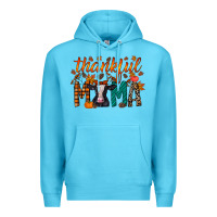 Ocean Blue thankful mama holstein cow Premium Hoodie - RacoonDesign
