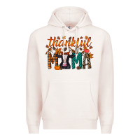 Pale Pink thankful mama holstein cow Premium Hoodie - RacoonDesign