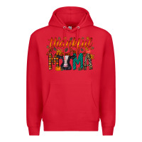 Red thankful mama holstein cow Premium Hoodie - RacoonDesign