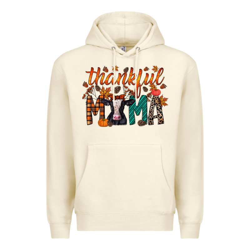 Thankful Mama Holstein Cow Premium Hoodie by RacoonDesign | Teevron