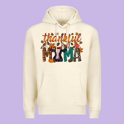 Thankful Mama Holstein Cow Premium Hoodie Designed By Racoondesign