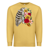 Antique Gold floral ribcage Premium Sweatshirt - MaliasSmallBusiness