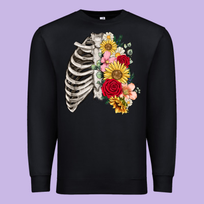 Premium Sweatshirt floral ribcage