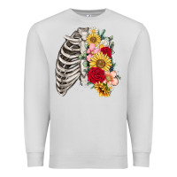 Dove Grey floral ribcage Premium Sweatshirt - MaliasSmallBusiness