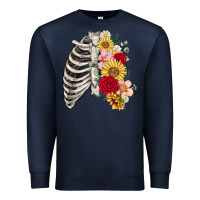 Navy floral ribcage Premium Sweatshirt - MaliasSmallBusiness