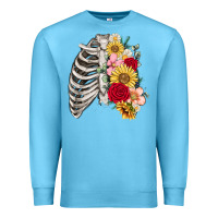 Ocean Blue floral ribcage Premium Sweatshirt - MaliasSmallBusiness