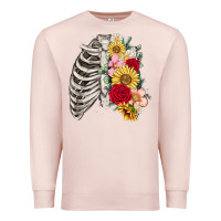 Pale Pink floral ribcage Premium Sweatshirt - MaliasSmallBusiness