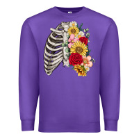Purple floral ribcage Premium Sweatshirt - MaliasSmallBusiness