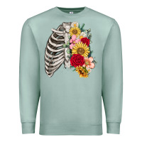 Seafoam floral ribcage Premium Sweatshirt - MaliasSmallBusiness