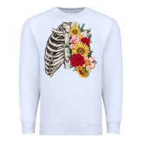 White floral ribcage Premium Sweatshirt - MaliasSmallBusiness