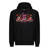 Black valentine's day farm trucks farm animals Premium Hoodie - FaDigitalArtStudio