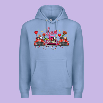 Valentine's Day Farm Trucks Farm Animals Premium Hoodie Designed By Fadigitalartstudio