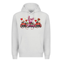 Dove Grey valentine's day farm trucks farm animals Premium Hoodie - FaDigitalArtStudio