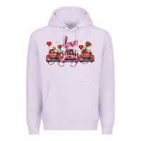 Lilac valentine's day farm trucks farm animals Premium Hoodie - FaDigitalArtStudio