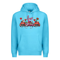 Ocean Blue valentine's day farm trucks farm animals Premium Hoodie - FaDigitalArtStudio
